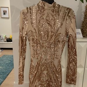 Tiger Mist (Nordstrom) Gold Sequin Dress